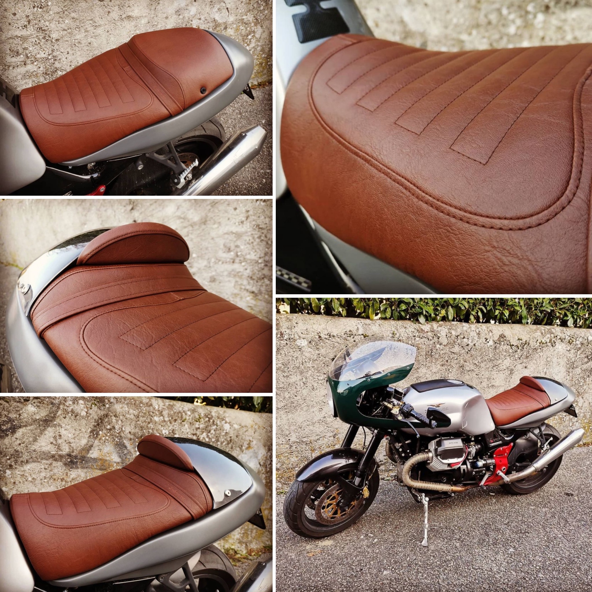 Moto Guzzi - Marron effet vieux cuir